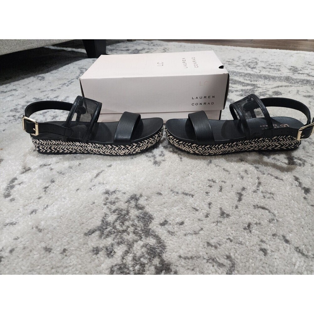 NEW Womens Lauren Conrad Paruka Slide Slingback Sandals Onyx Size 7.5 - Picture 2 of 8
